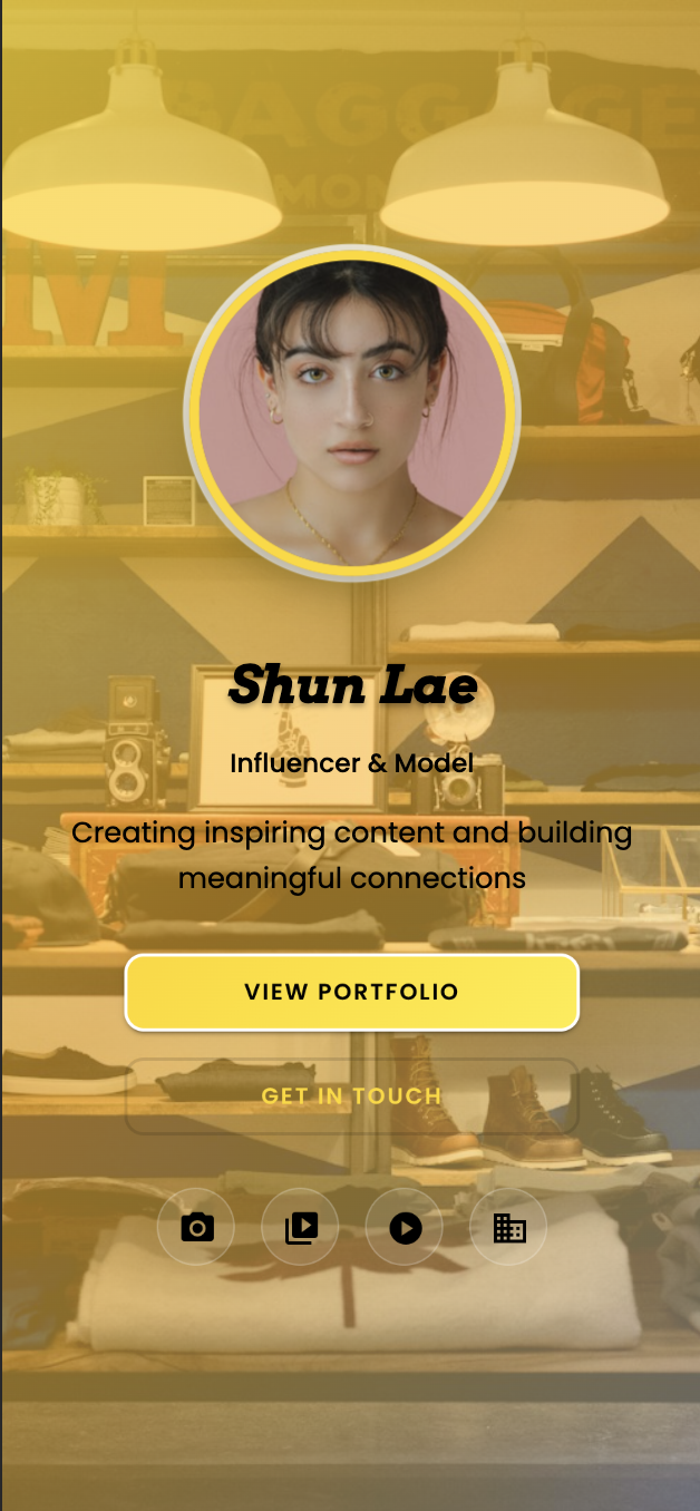 Influencer 001 template screenshot
